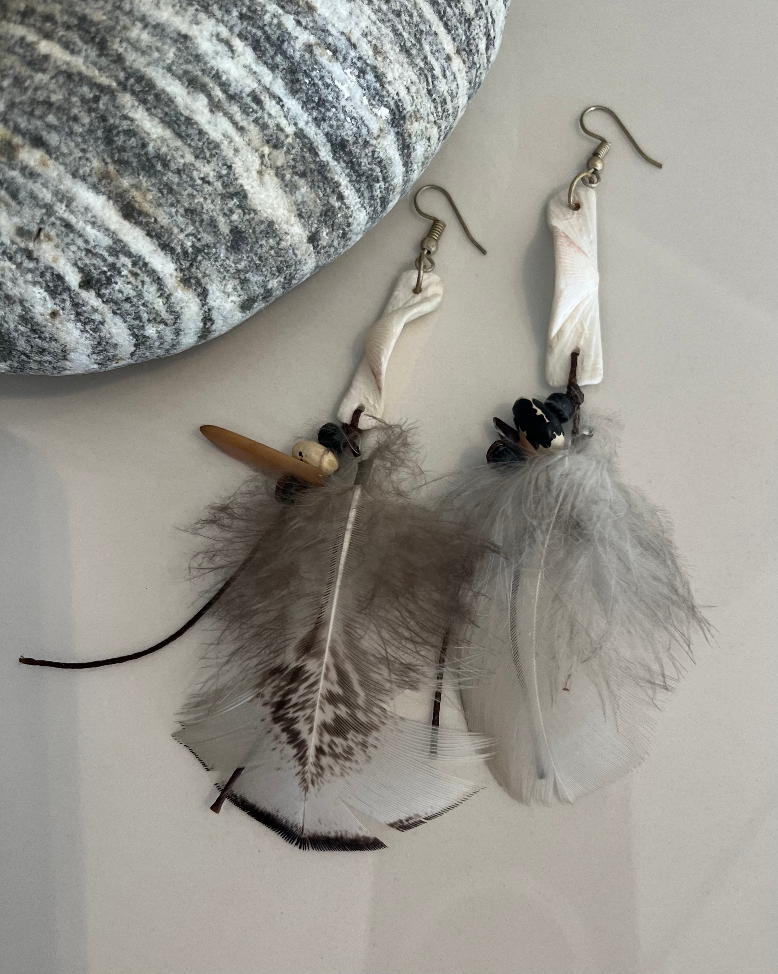 Oaxaca Driftwood Feather Earrings