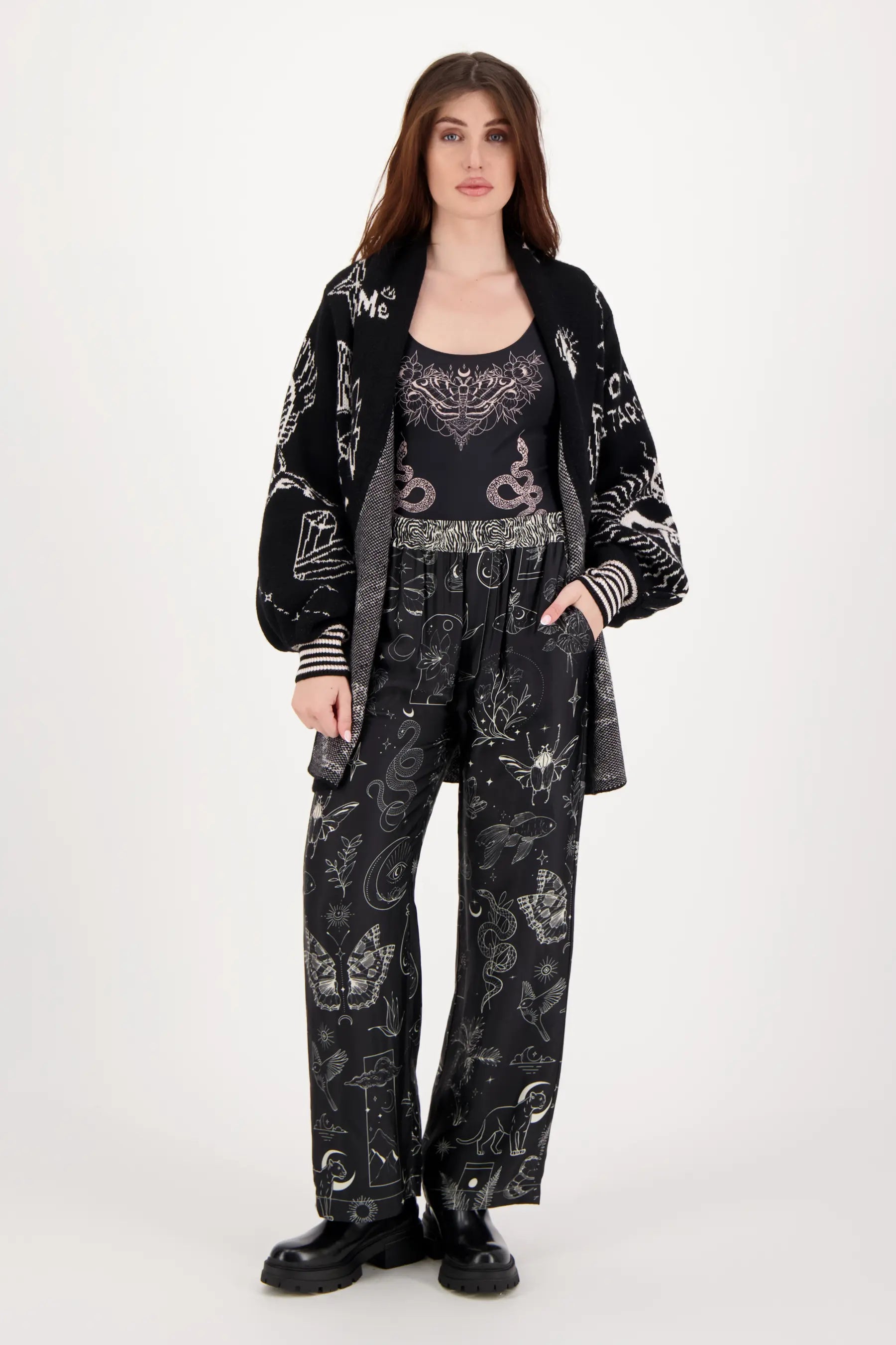 Bailey Black Magic Print Straight Leg Track Pants