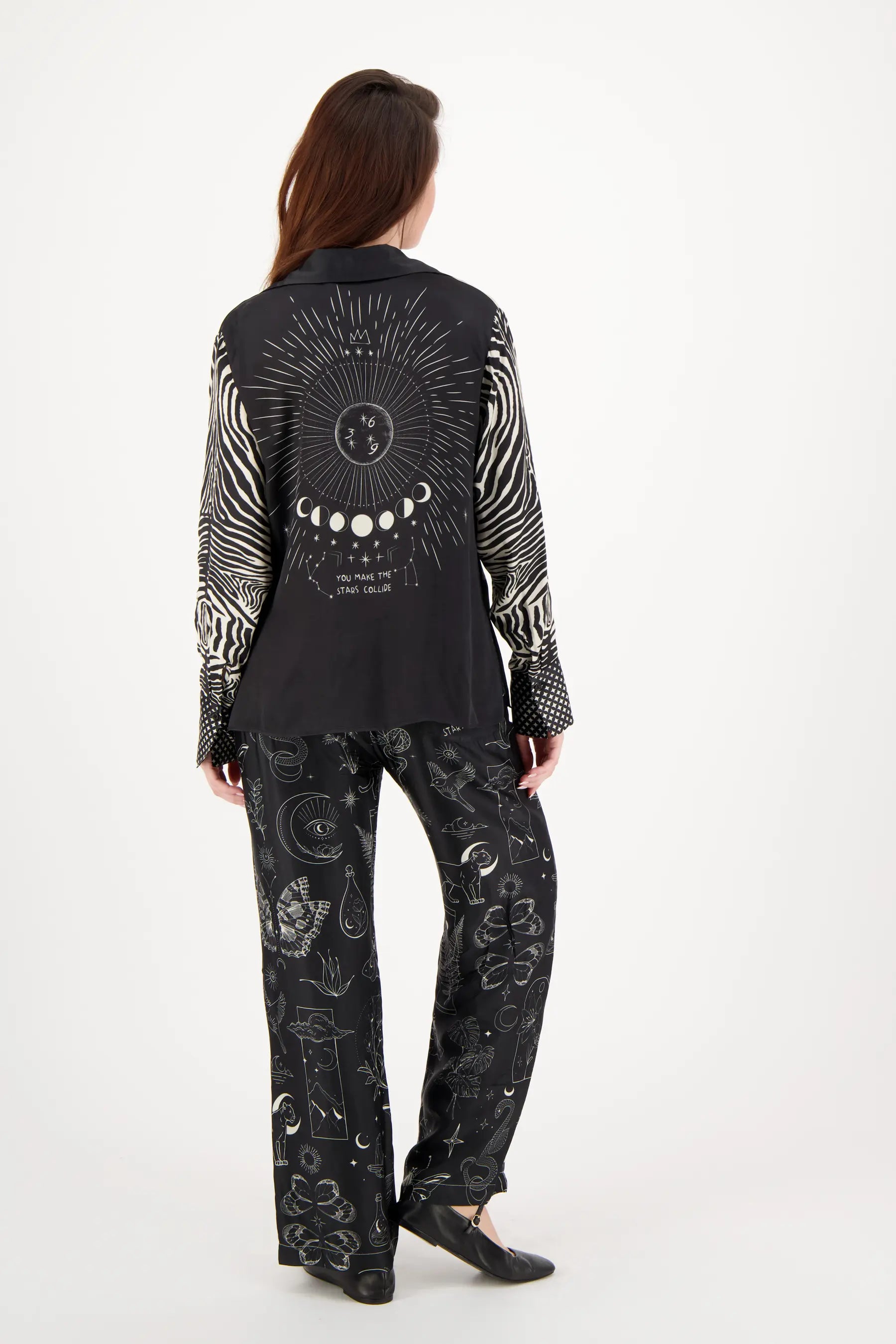 Bailey Black Magic Print Straight Leg Track Pants