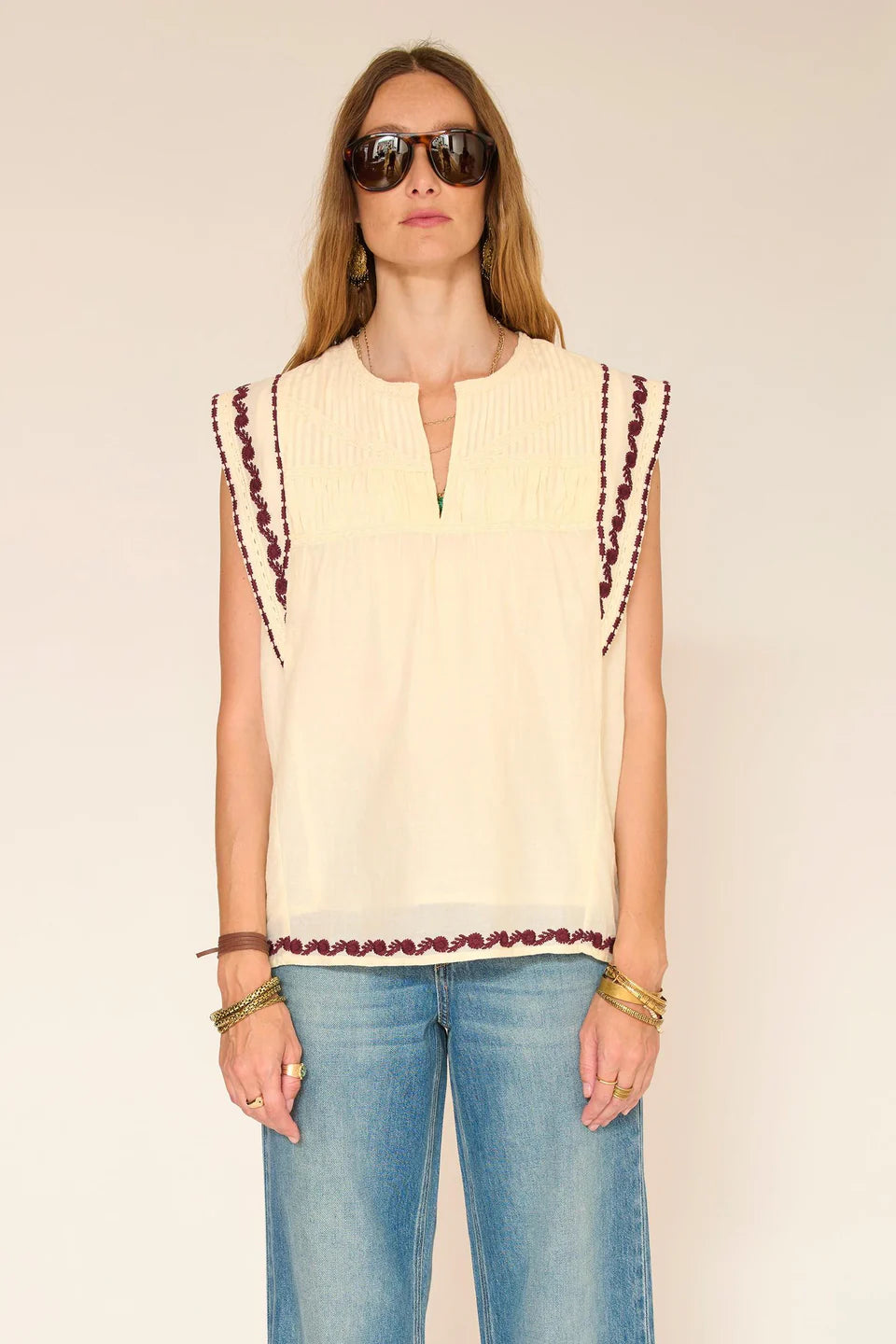 MKT Studio Holia Embroidered Top