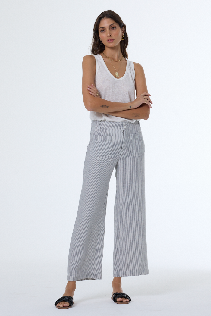 YFB Marlie Rail Road Stripe Crop Pant