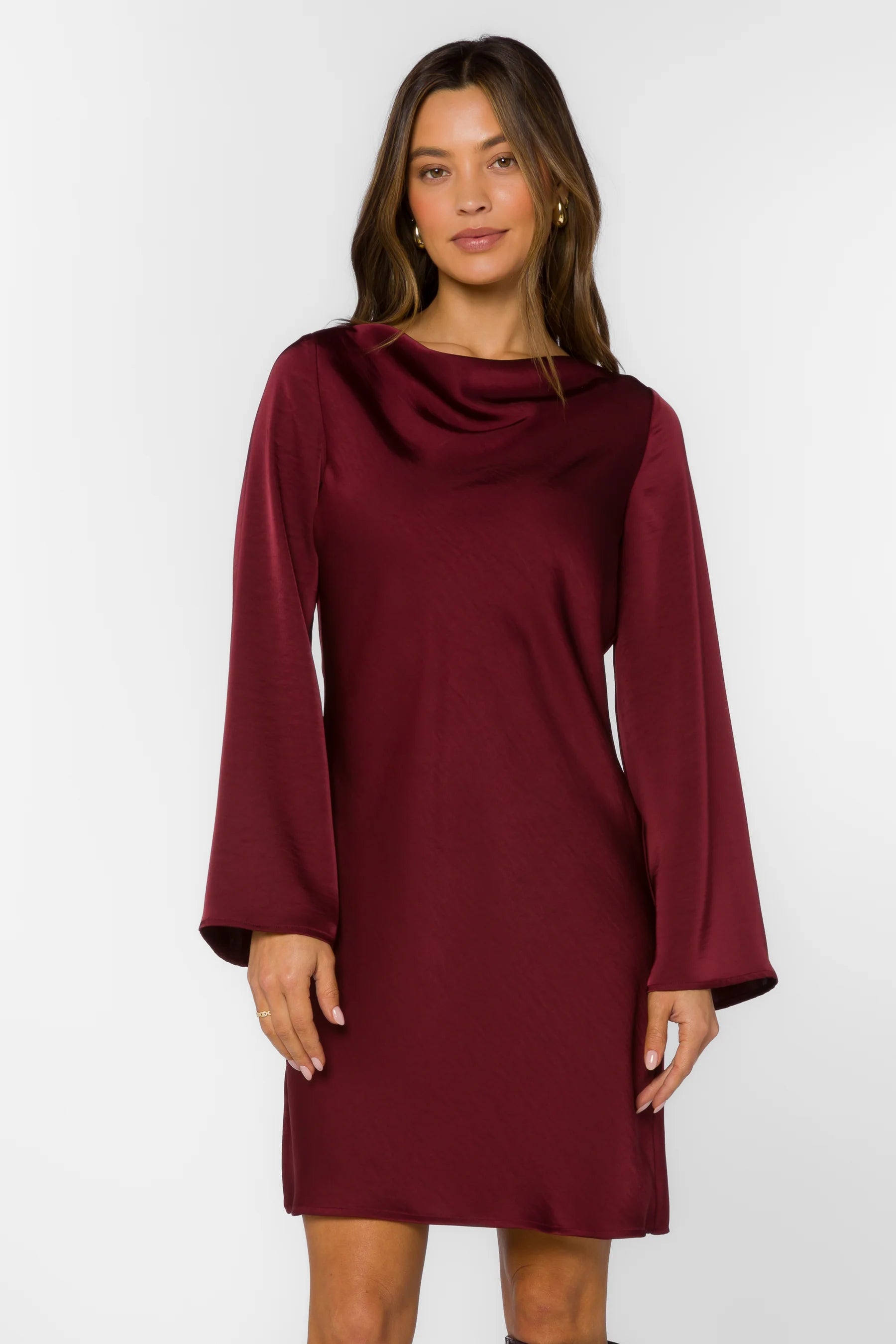 Mariko Mini Dress - Deep Maroon