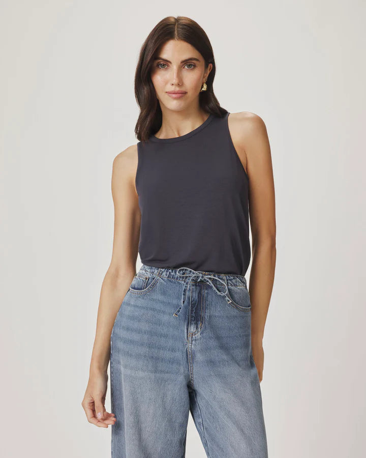 Splendid Bamboo Blend High Neck Tank - Lead