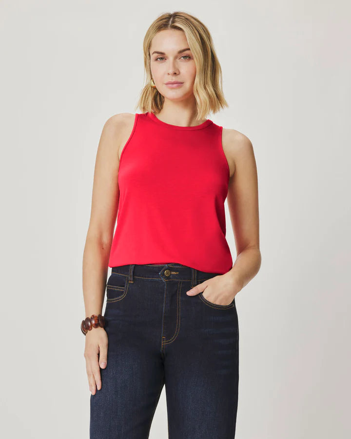 Splendid Bamboo Blend High Neck Tank - Scarlet