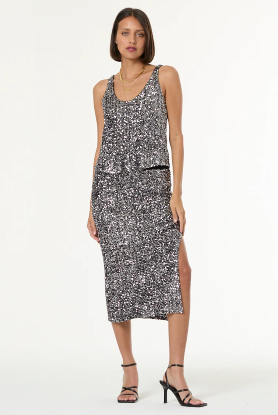 Tyla Sequins Midi Skirt