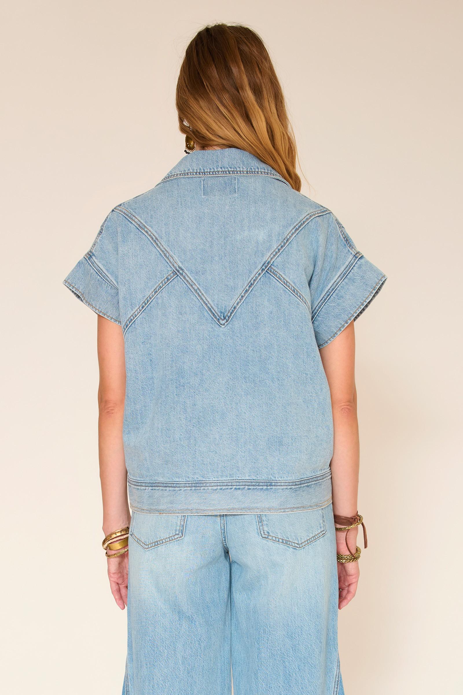 MKT Studio Wagner Denim Vest - Osaka Blue