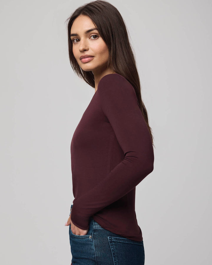 Bamboo Long Sleeve Tee - Dark Plum