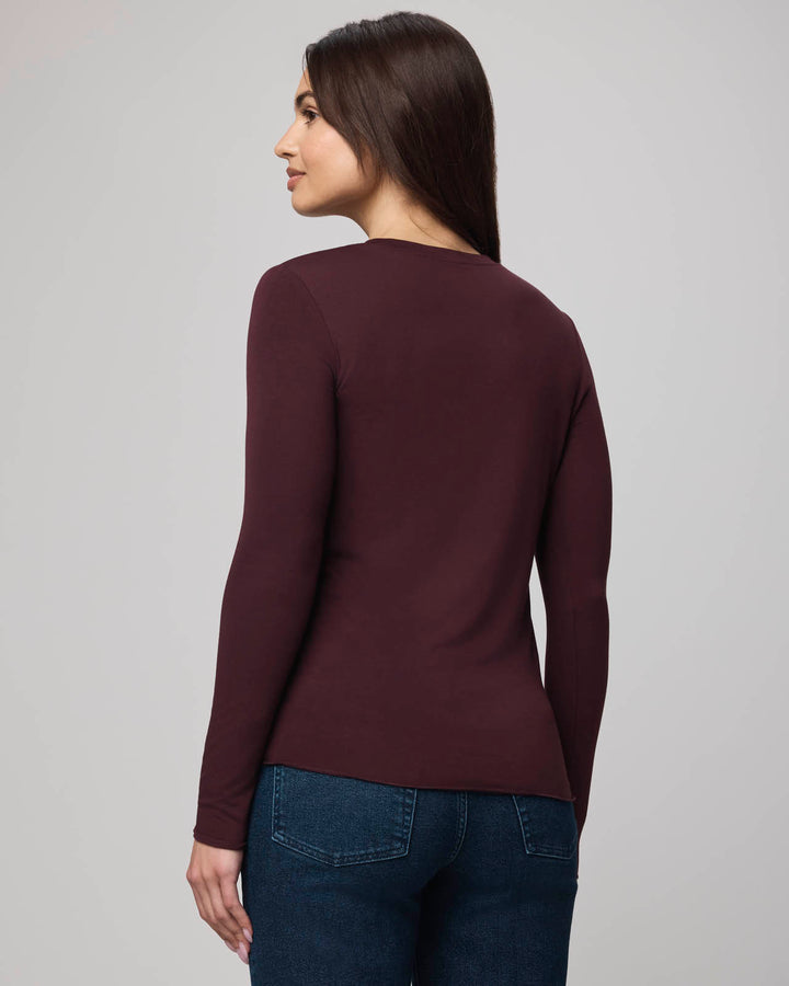 Bamboo Long Sleeve Tee - Dark Plum