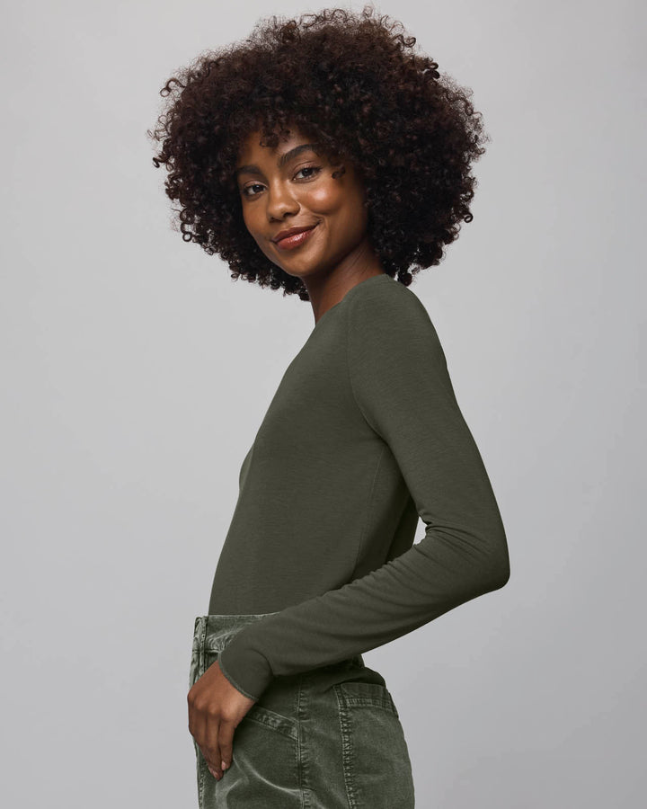Bamboo Long Sleeve Tee - Green Spruce