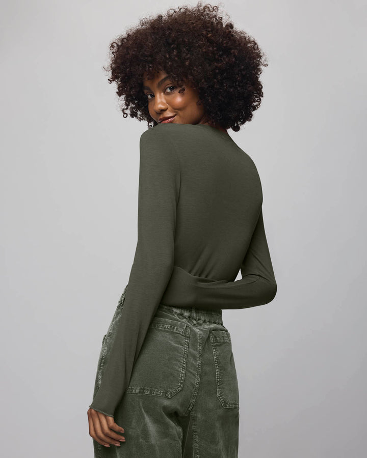 Bamboo Long Sleeve Tee - Green Spruce