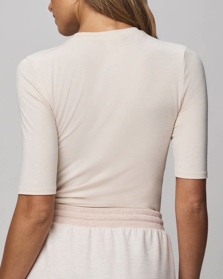 Bamboo Quarter Sleeve Tee - Pale Oak Heather