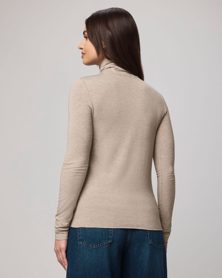Bamboo Long Sleeve Turtleneck - Light Cedar Heather