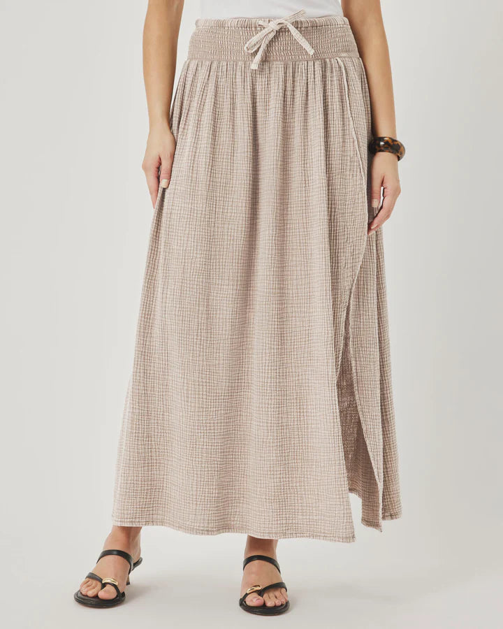 Splendid Ava Gauze Maxi Skirt - Light Wicker