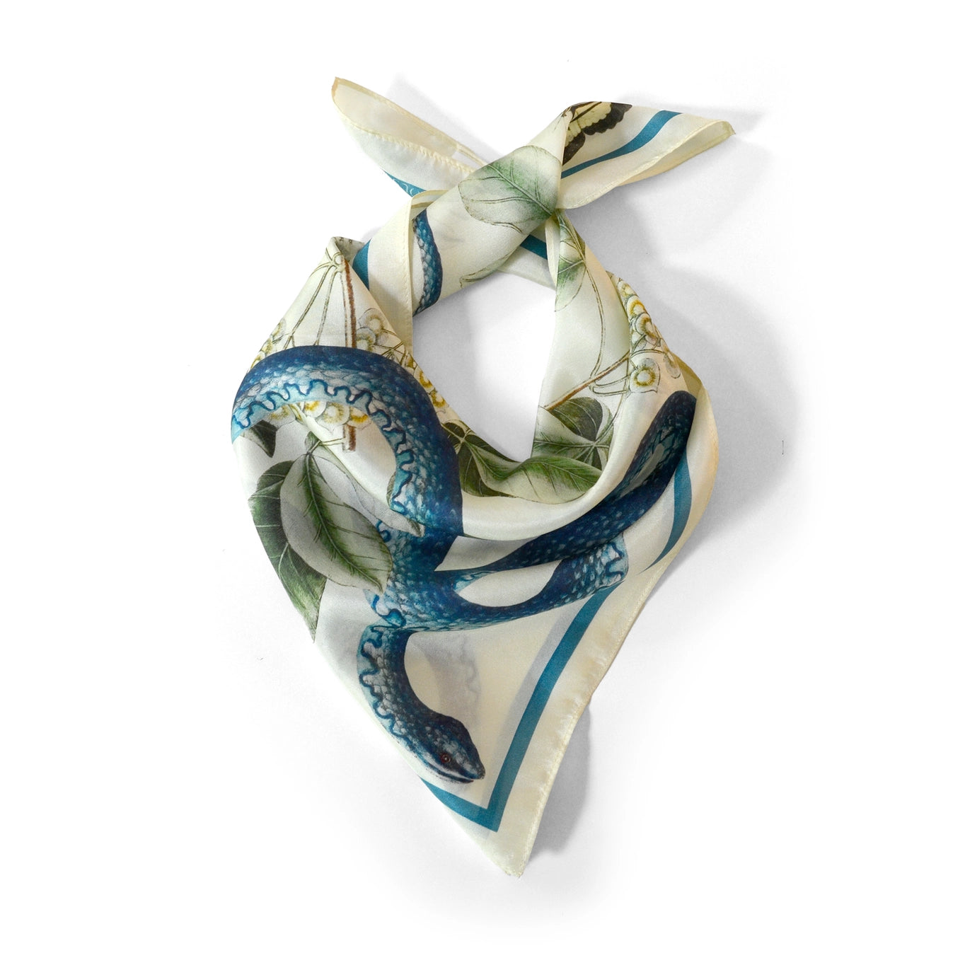 Blue Snake Silk Scarf