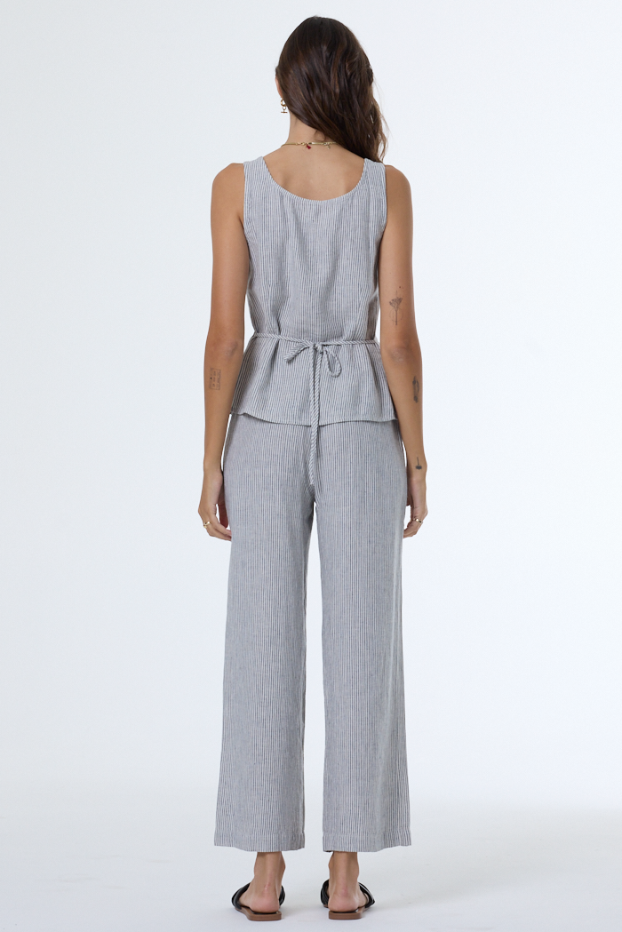 YFB Piper Rail Road Stripe Peplum Vest