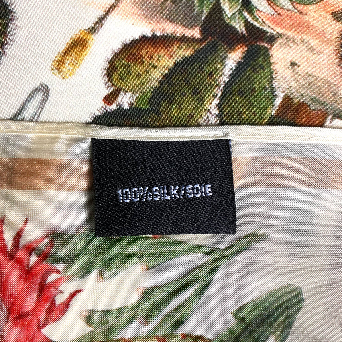 Botanical Cactus 100% Silk Scarf